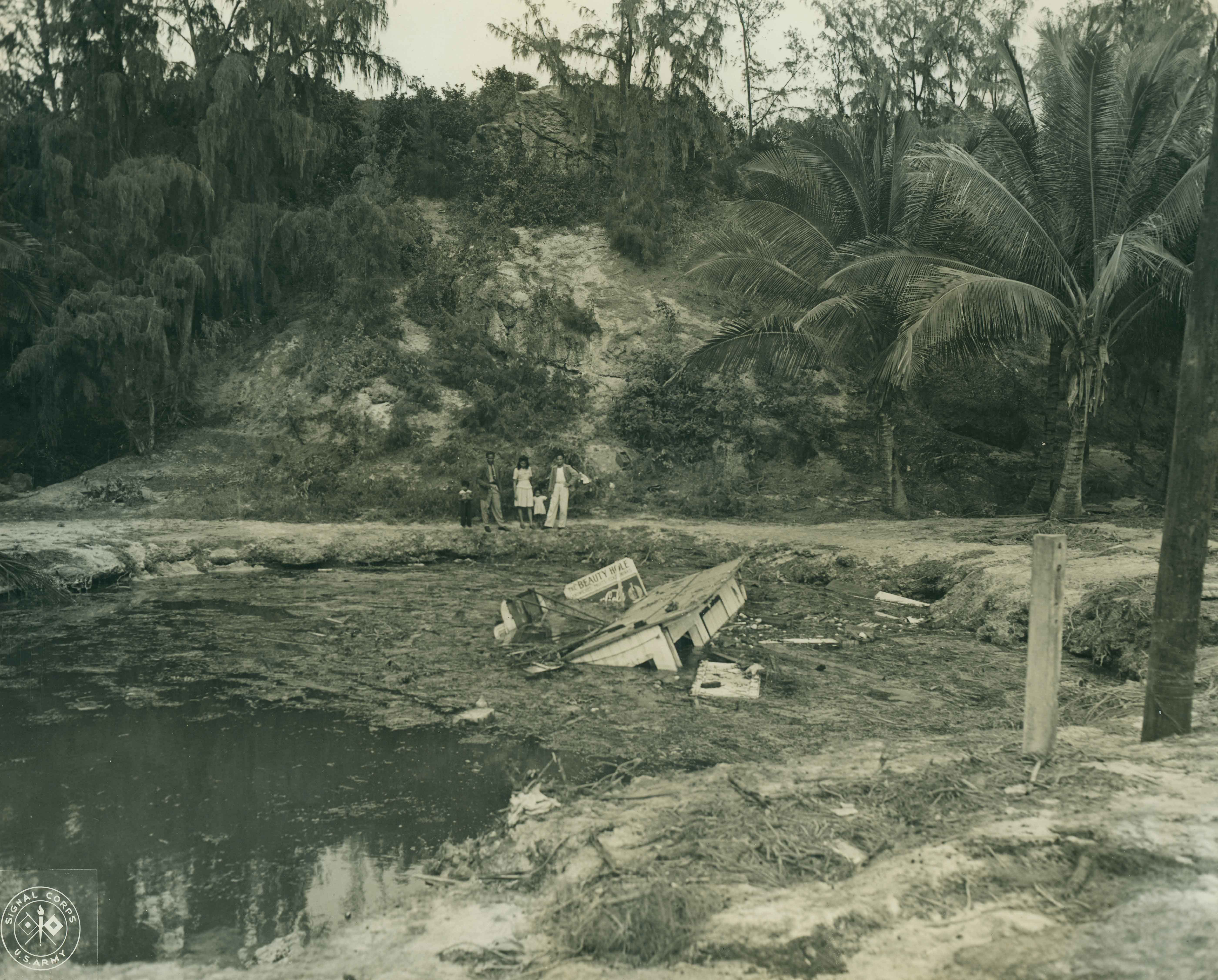 The "Beauty Hole" following the April 1,, 1946 tsunami 