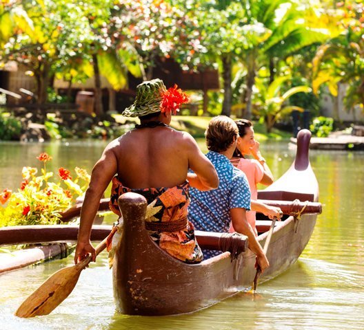 Canoe ride at The Polynesian Cultural Center