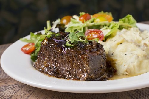 Boneless Klbi with Ulu Mashed Potatoes from Pounders Restaurant