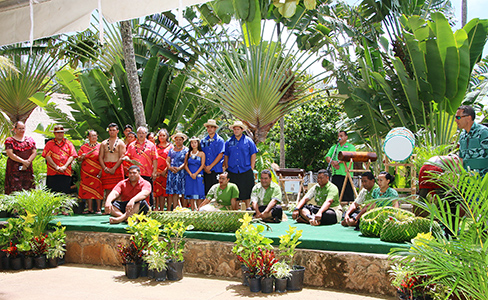 Polynesian Cultural Center leaders and representatives welcome the Cook Islands delegation currently performing at the Polynesian Cultural Center (2017) Polynesian Cultural Center villagers welcome Cook Islanders