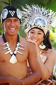 Taimaiva Materariki and Louisa Purea are two of the performers here at the Polynesian Cultural Center visiting from the Cook Islands Cook Island performers at the Polynesian Cultural Center