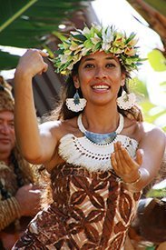 Teuria Napa, one of the performers from the Cook Islands appears at the Polynesian Cultural Center Cook Islands performer Teuira Napa at the Polynesian Cultural Center