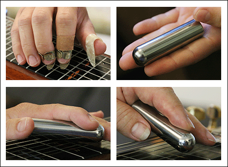 Steel guitar picks and slider bar