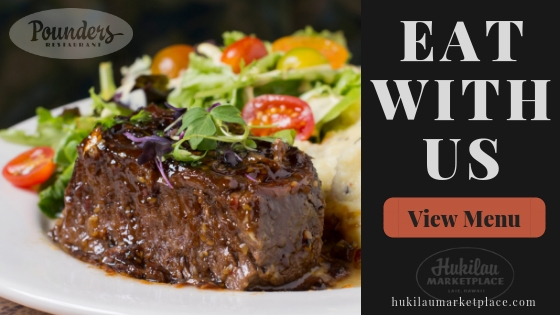 Kalbi ribs with kalbi glaze from Pounders restaurant. Click to view menu. Hukilau Marketplace.