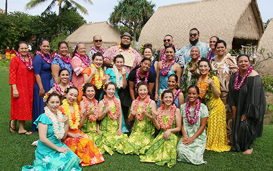 Josh Tatofi and Moanikeala Hula Festival dancers