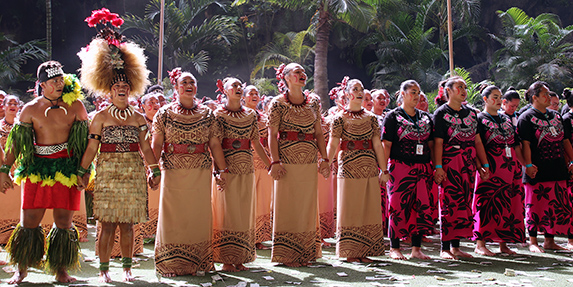 Kahuku and Kapolei High students in the 2018 We Are Samoa Festival