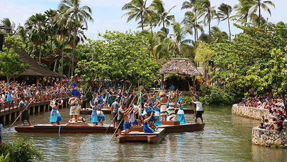 Huki canoe celebration at the Polynesian Cultural Center