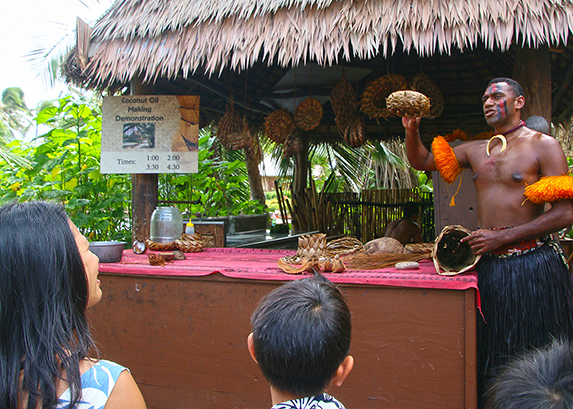The coconut is the "tree of life" in the Fijian Village at the Polynesian Cultural Center.