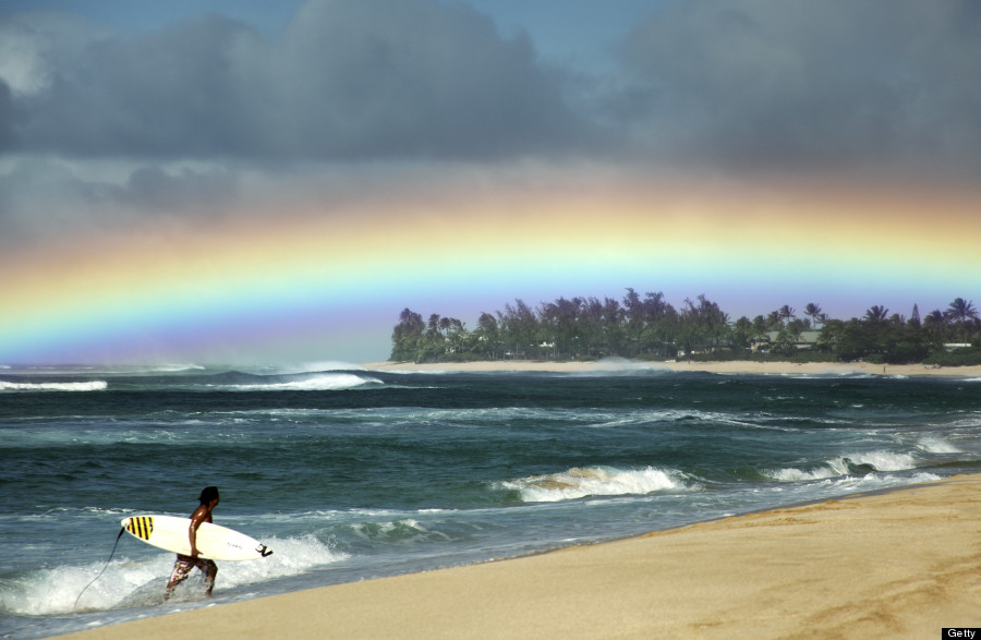 photo of clouds and rainbows on the north snore