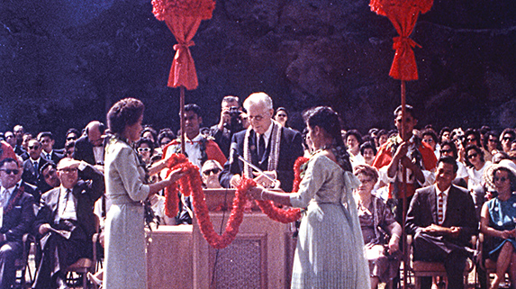 President Hugh B. Brown at the Polynesian Cultural Center, 1963