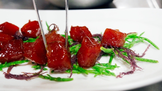 Poke served on plate