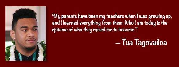Tua Tagovailoa quote to honor parents