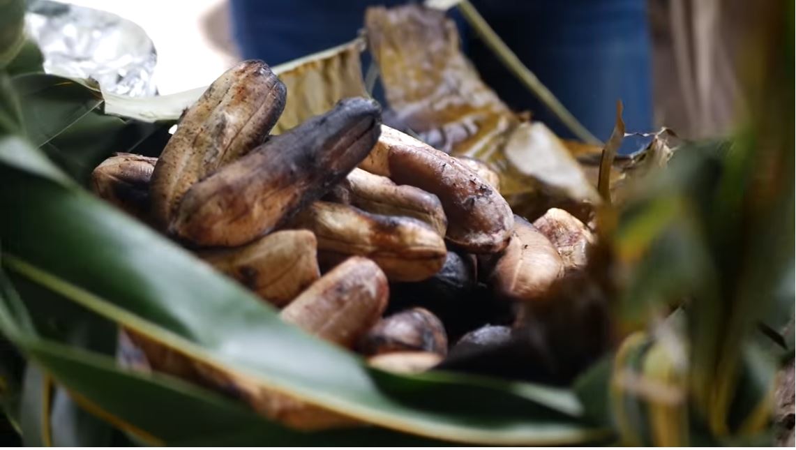 picture of fruits and vegetables prepared and cooked over an outdoor emu during the unique hands-on experience at the Polynesian Cultural Center