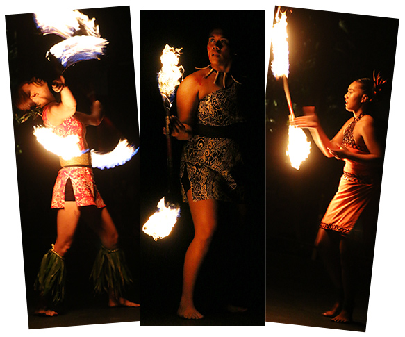 Jeralee Galea'i, Moemoana Schwenke, Huang Sih Ping at the Polynesian Cultural Center