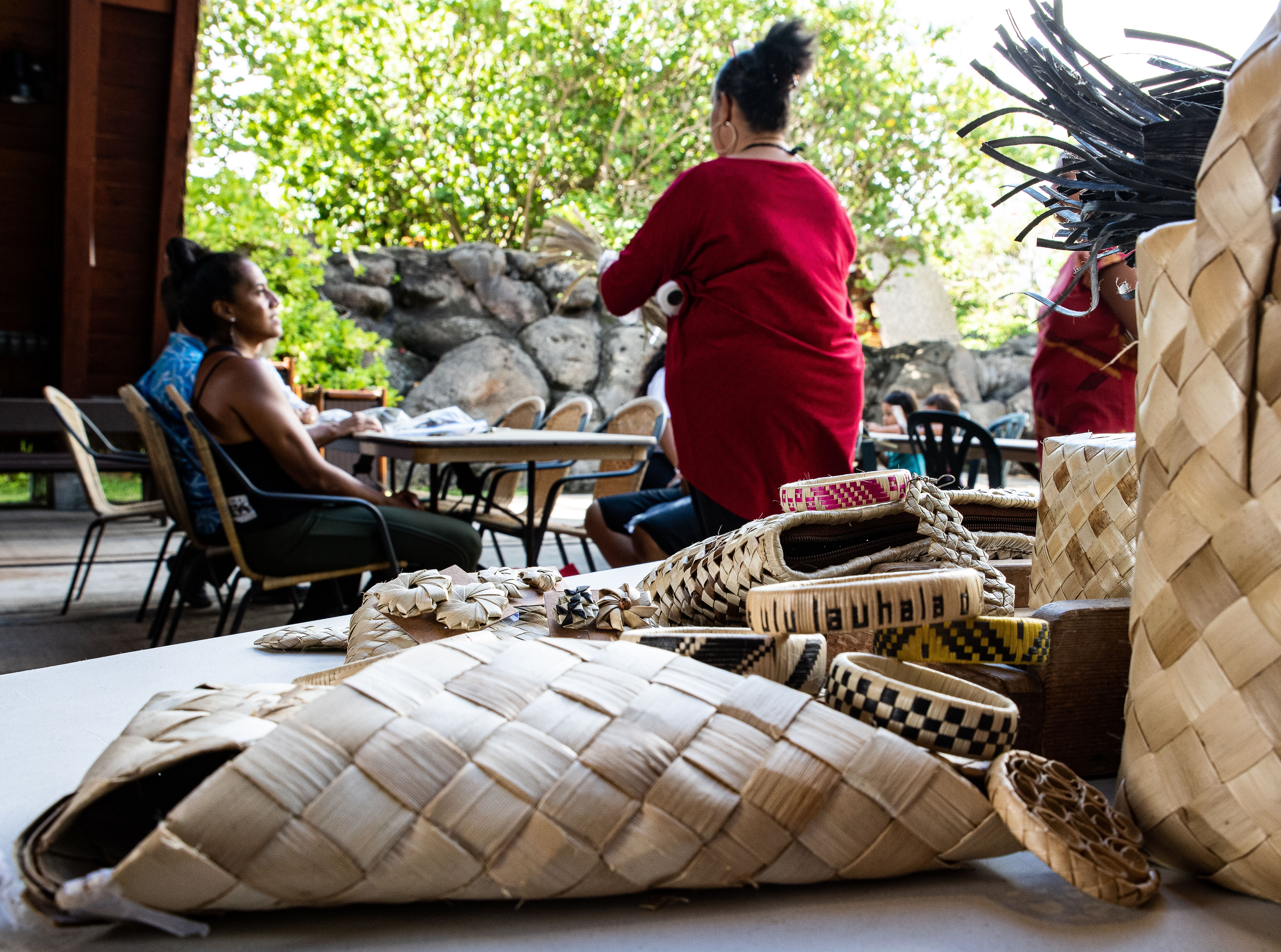 Lauhala class at the Center