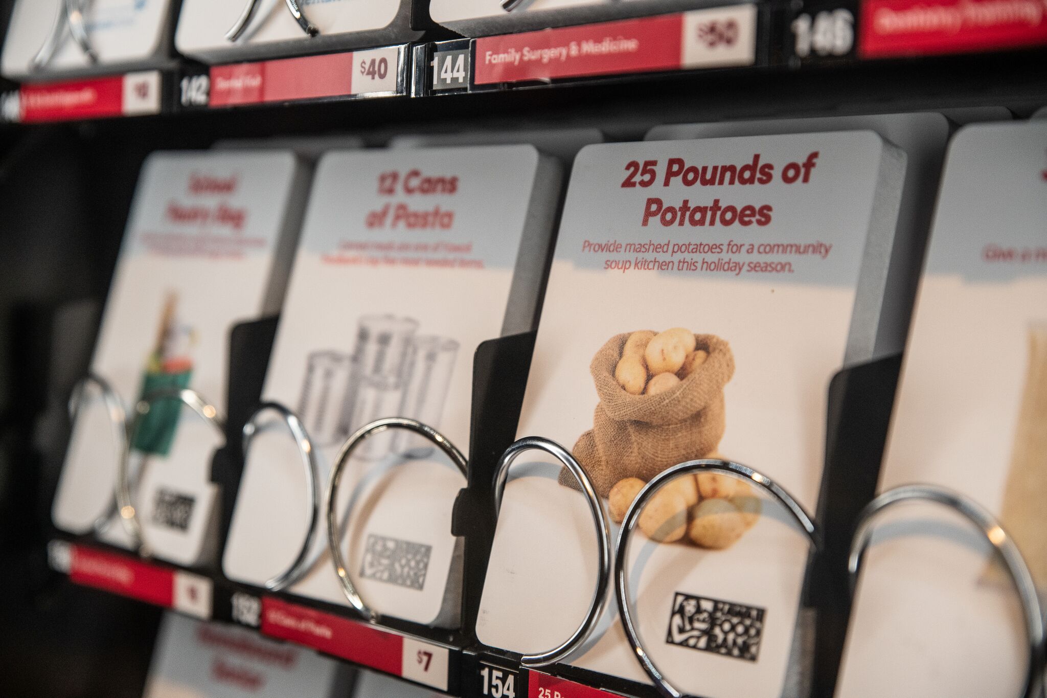 picture of products availalbe through the donations to the Giving Machine this holiday season (2019) at the Polynesian Cultural Center