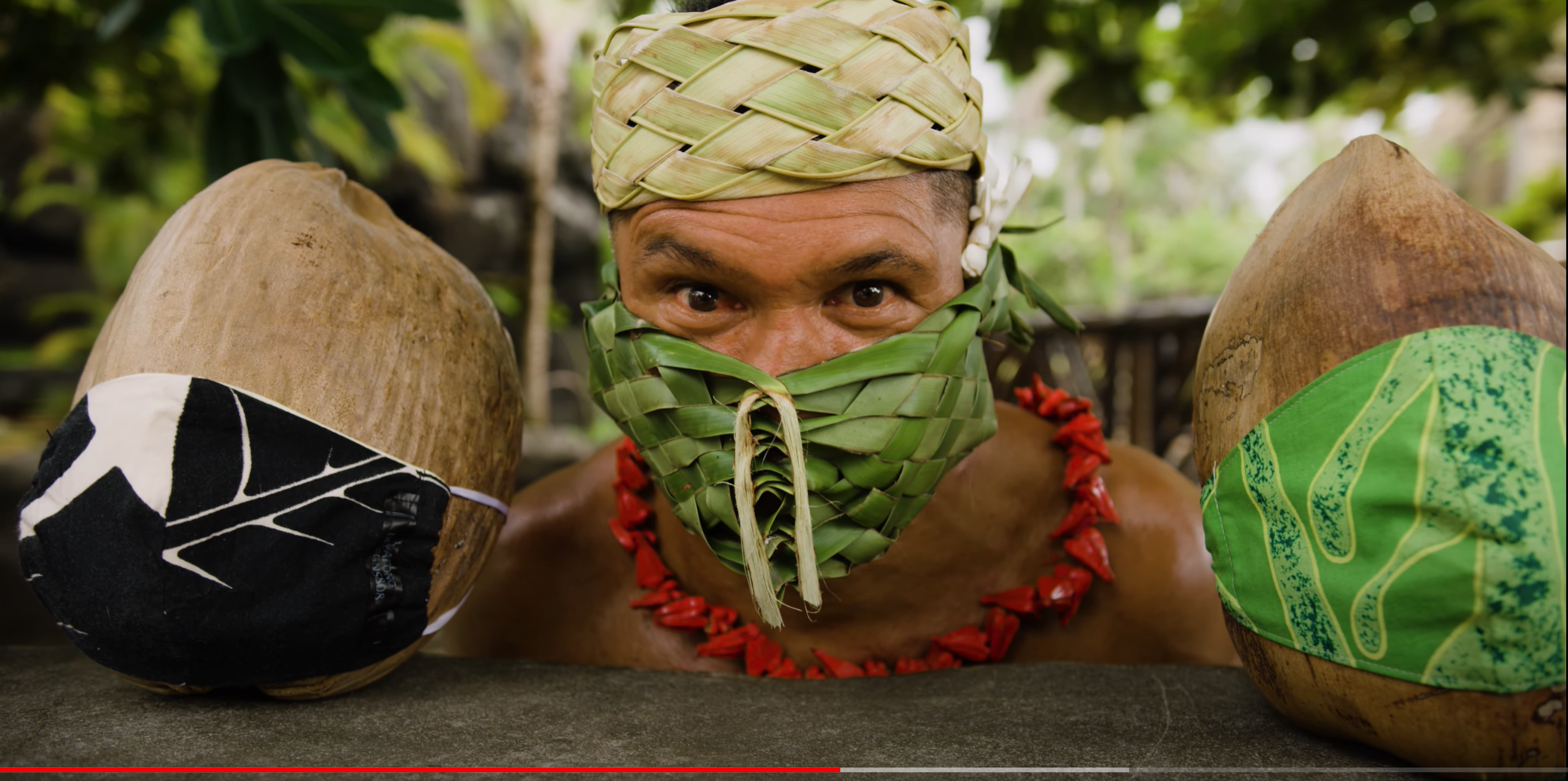 Kap Teo-Tafiti with handmade mask during Covid