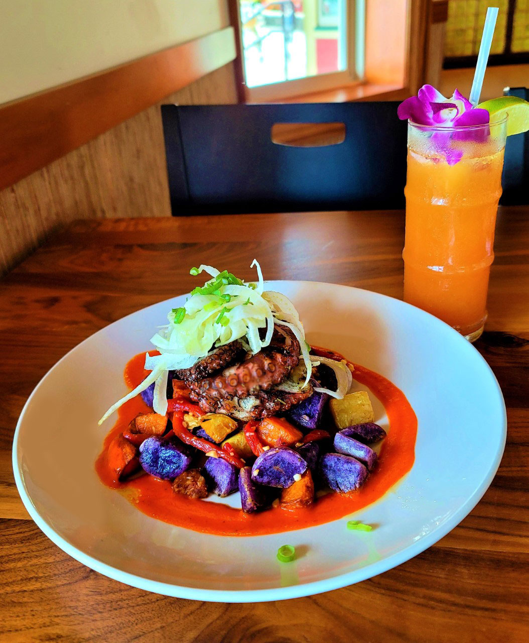Octopus okinawan sweet potatoes