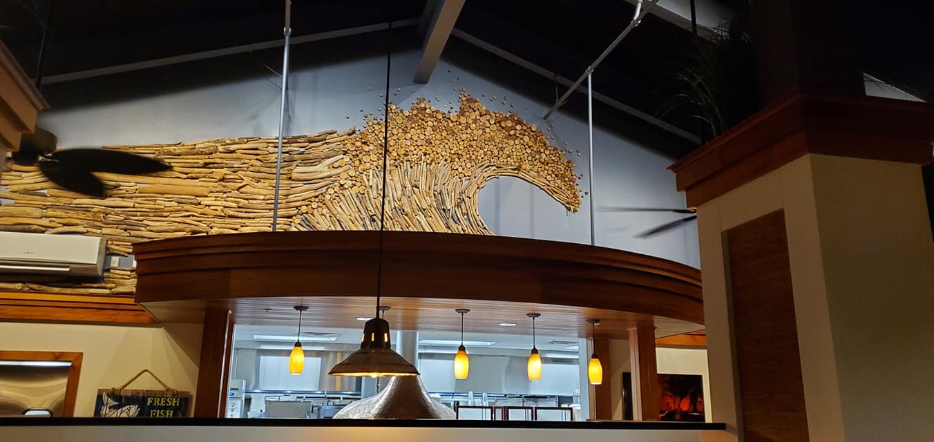 Pounders Restaurant has beautiful artistic touches throughout