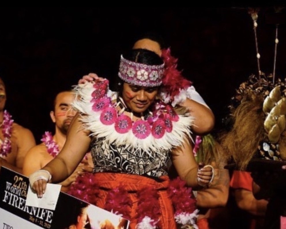 Jeralee (Jeri) Galea'i is crowned the World Fireknife Champion for Women Division in 2019