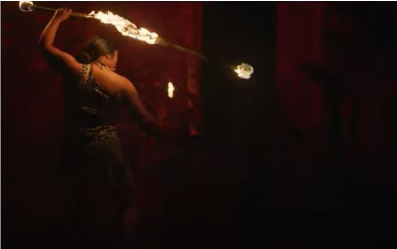 Jeri performing in 2019 at the Women's Division World Fireknife Competition Championship