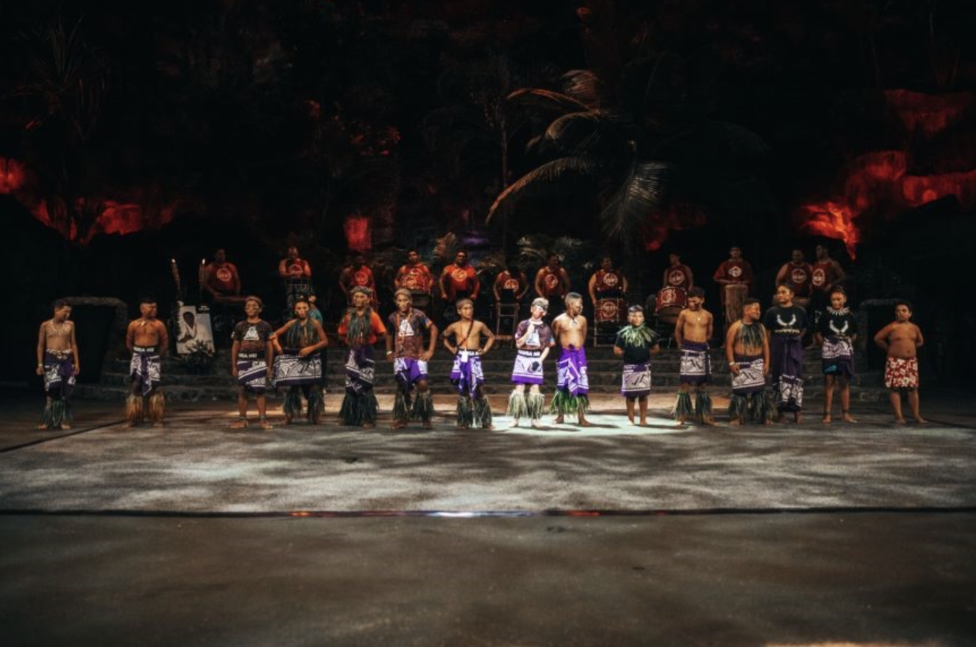 photo of 15 younger competitors competing in the 2022 world fireknife competition championships