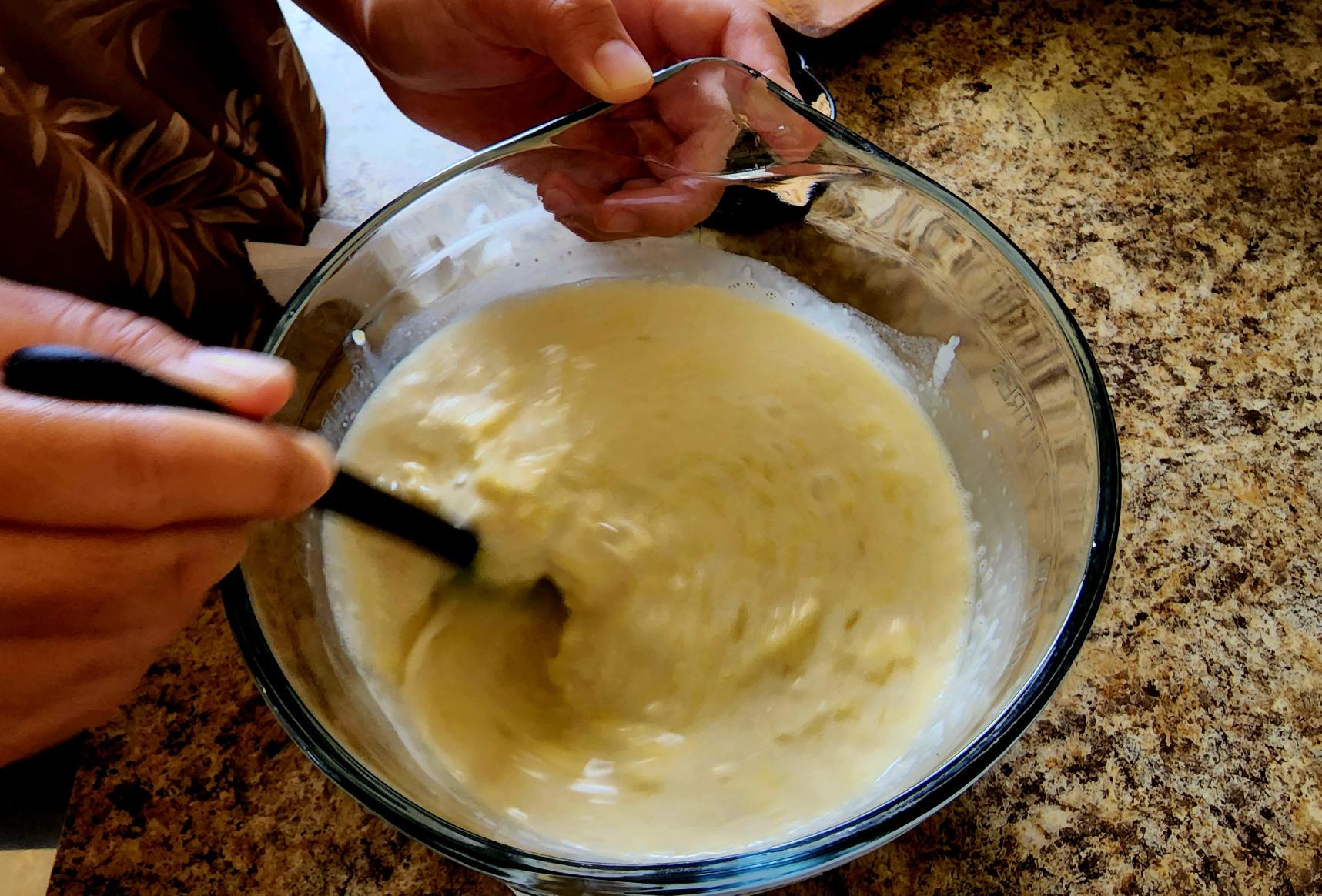 photo of stirring the vaifala after adding sugar. 