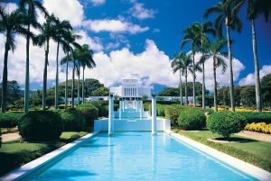 A photo of the beautiful Laie temple on the North Shore of O'ahu