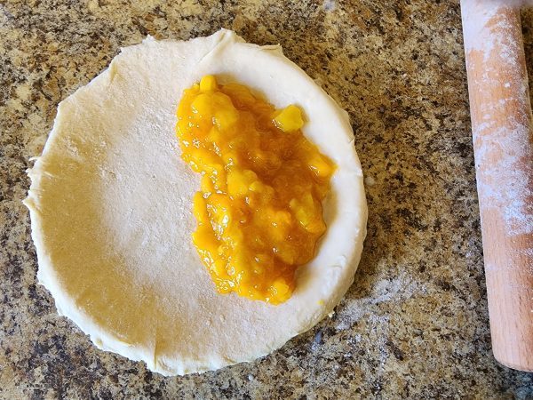 image of handpie crust with filling