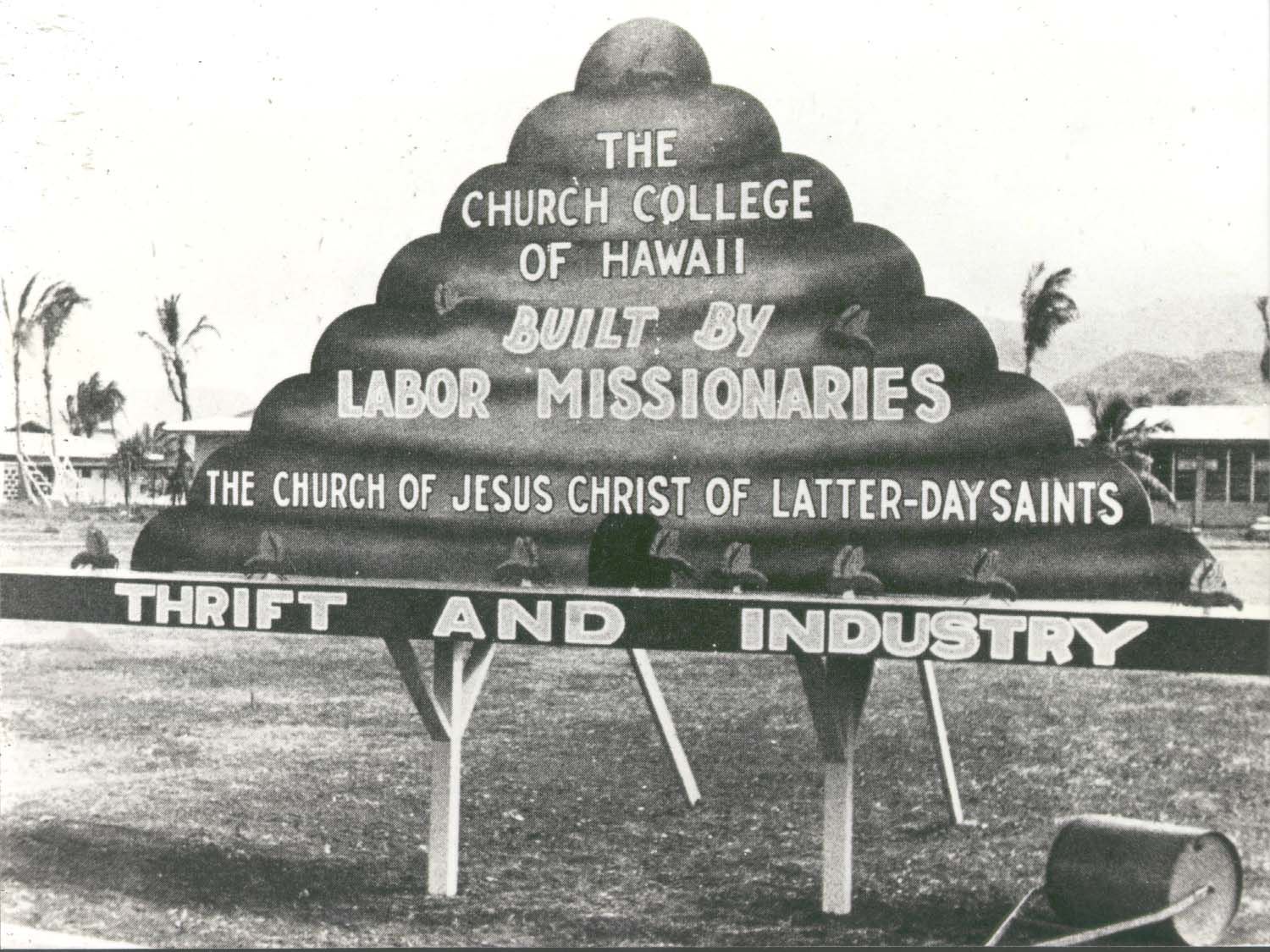 Historical sign commemorating the Service Missionaries