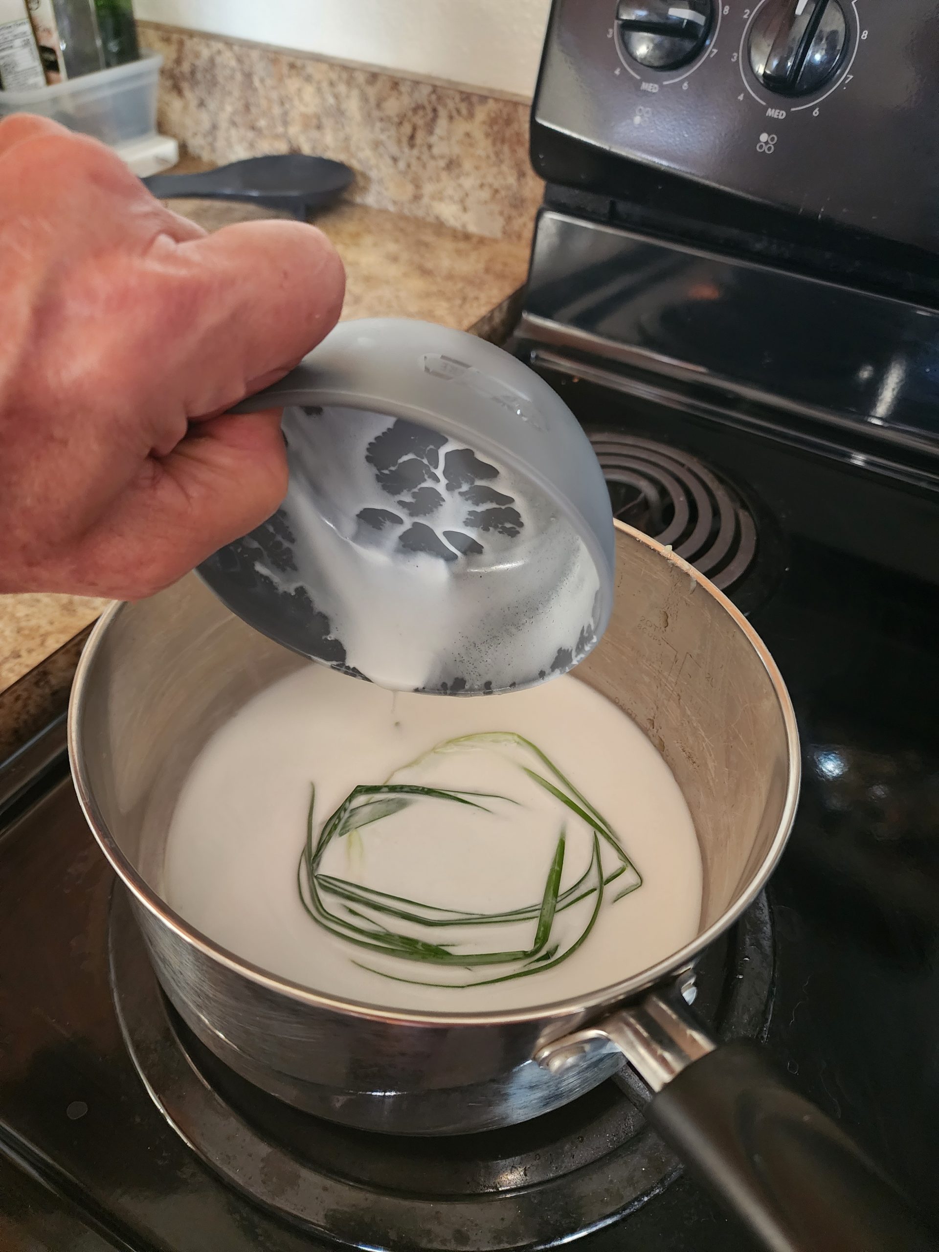 add milk to saucepan